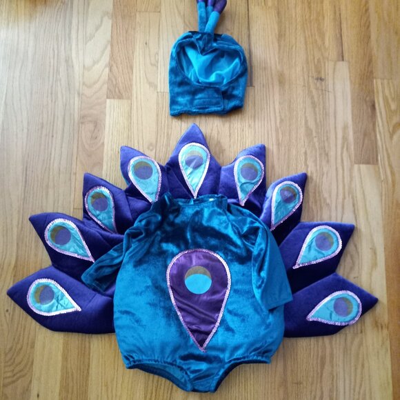 Peacock Baby Costume 6-12 Month - Halloween Animal Bird Costume Party Photos - Picture 2 of 16